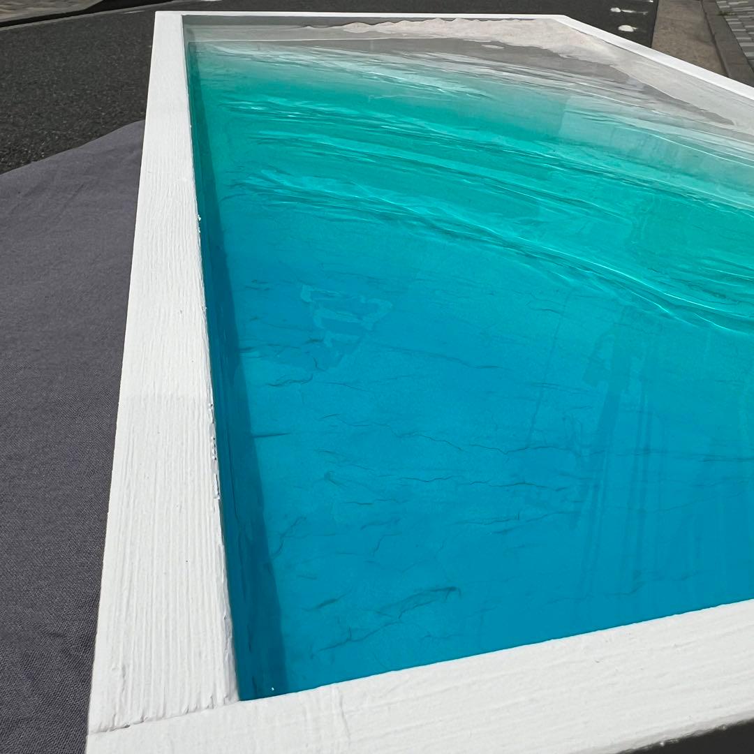 【レジンアート】特大パネル／モルディブ／60cm × 30cm ／波紋アート