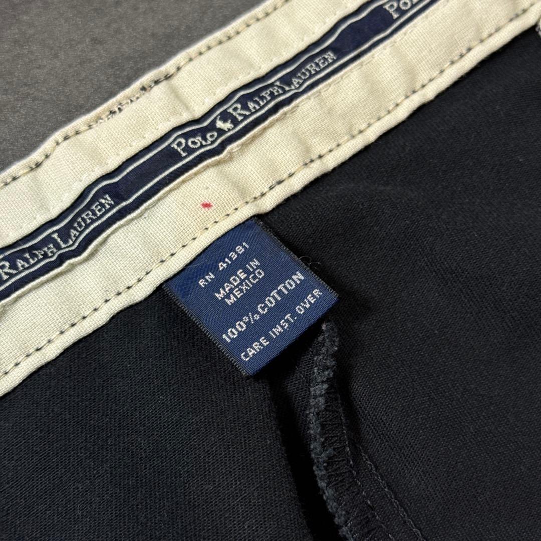 PoloRalphLauren90sANDREWブラックポロチノW38L32古着