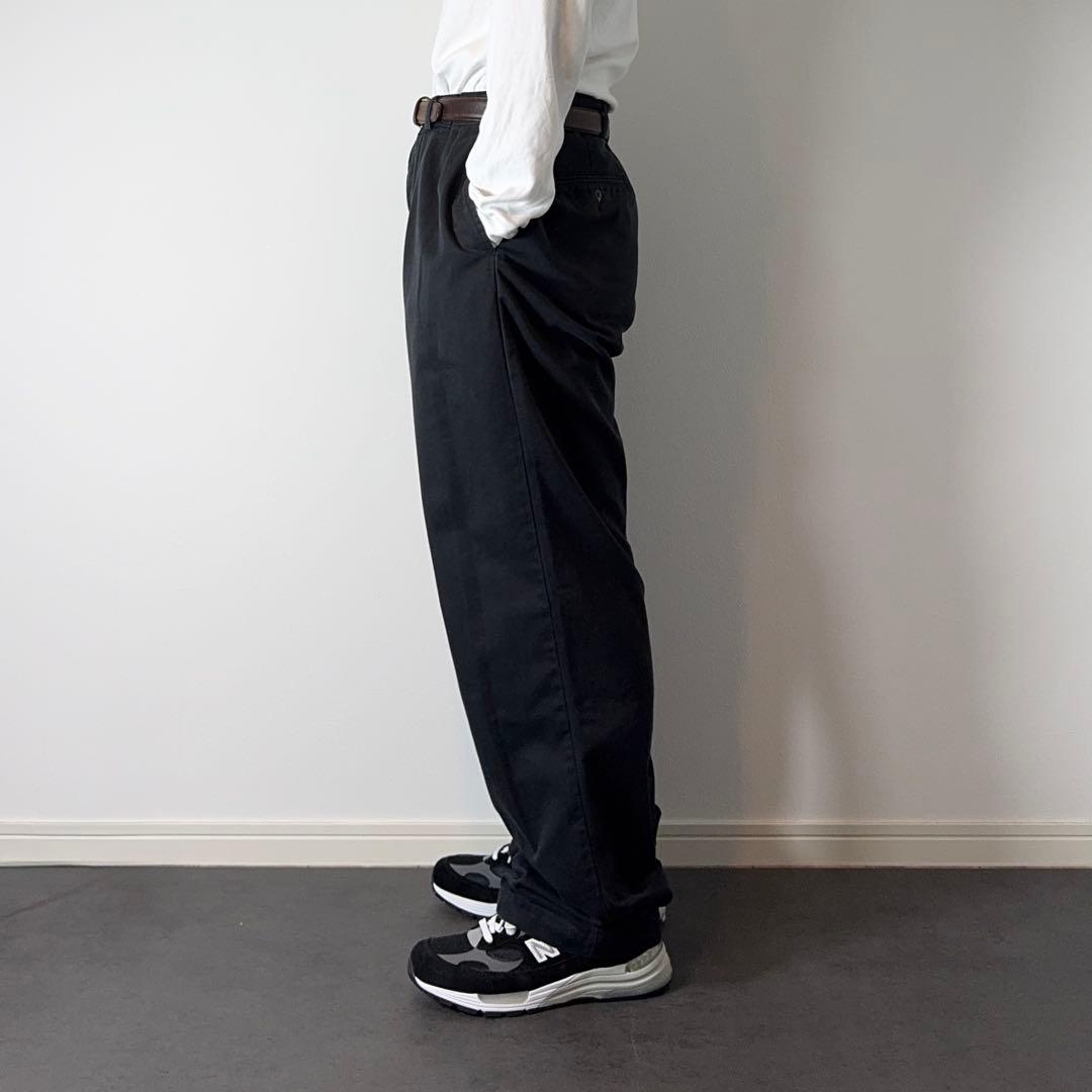 PoloRalphLauren90sANDREWブラックポロチノW38L32古着