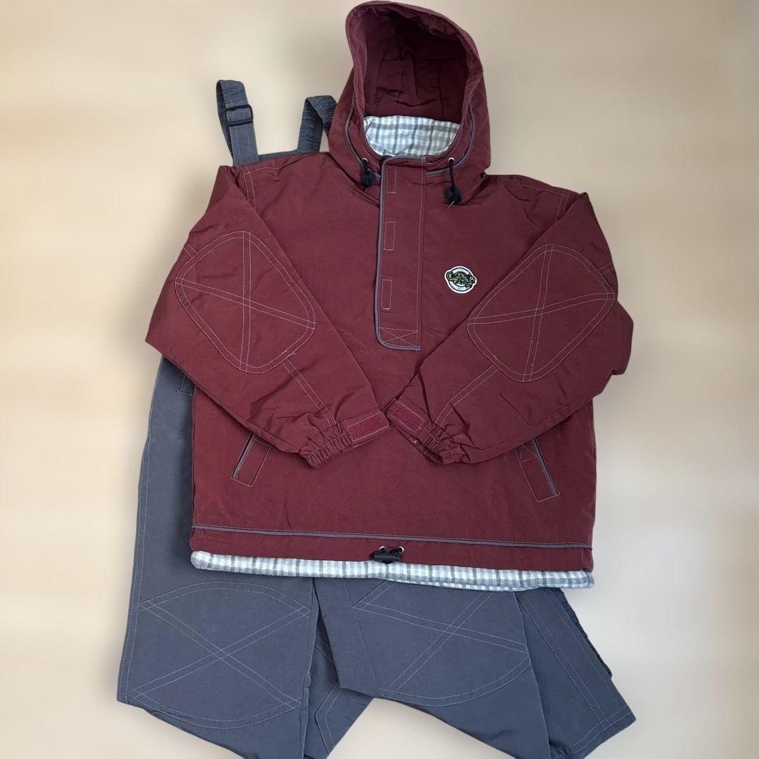 ピンクターン　スキーウェア　上下セット　ボルドー×グレー　Lサイズ