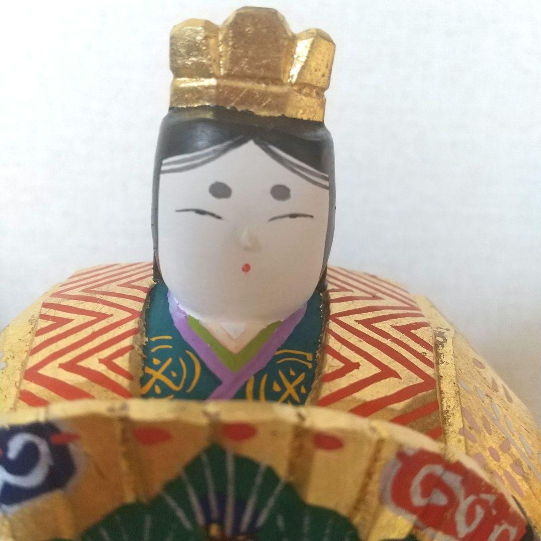 南部神泉 奈良一刀彫 雛人形 雛飾り 一刀彫 木製 金彩 かわいいお顔