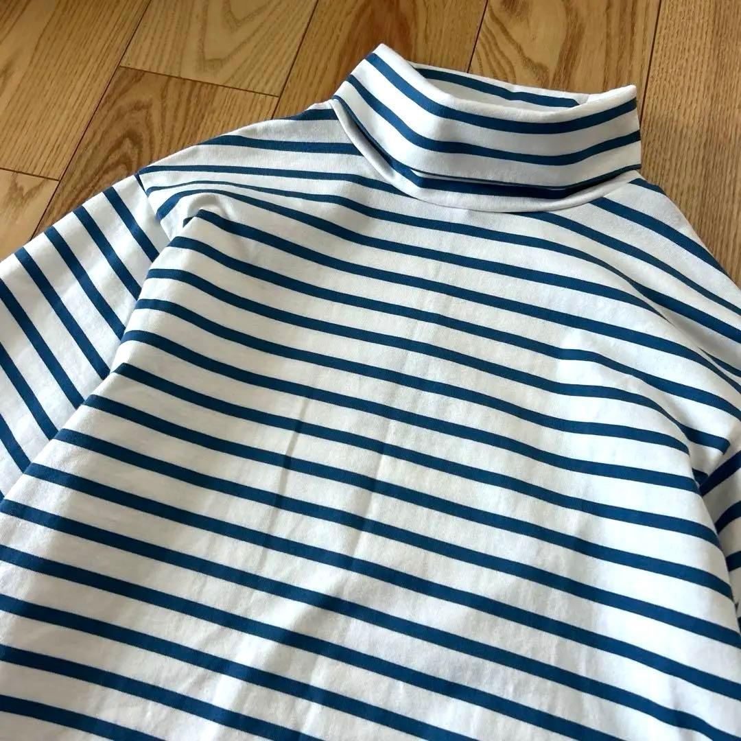 Outil ウティ TORICOT IBOS ボーダー タートル カットソー