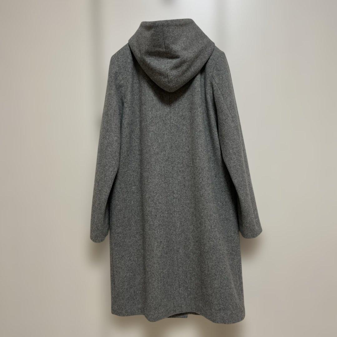theory luxe フード付きグレーコート ウール100% 美品