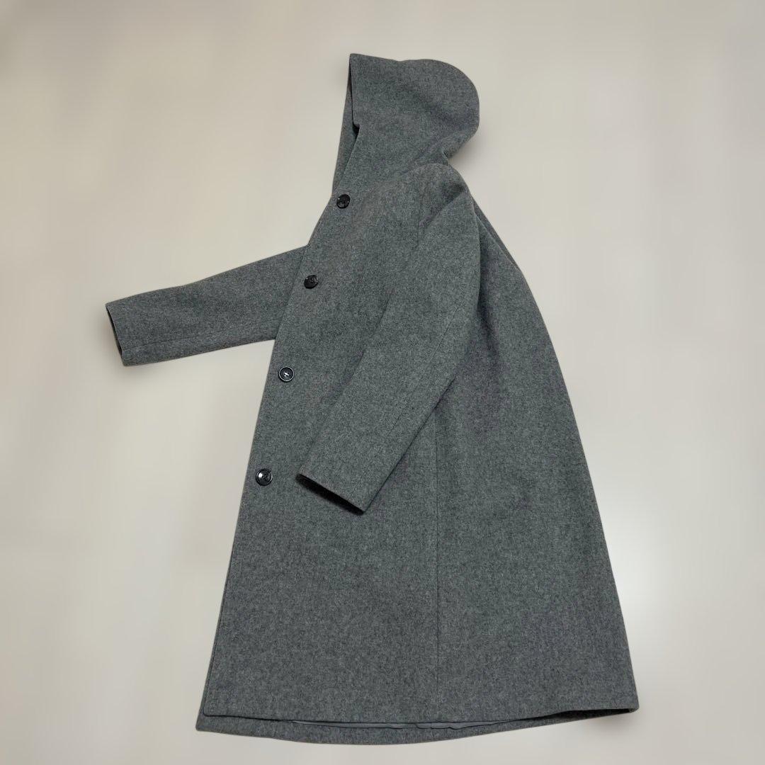 theory luxe フード付きグレーコート ウール100% 美品