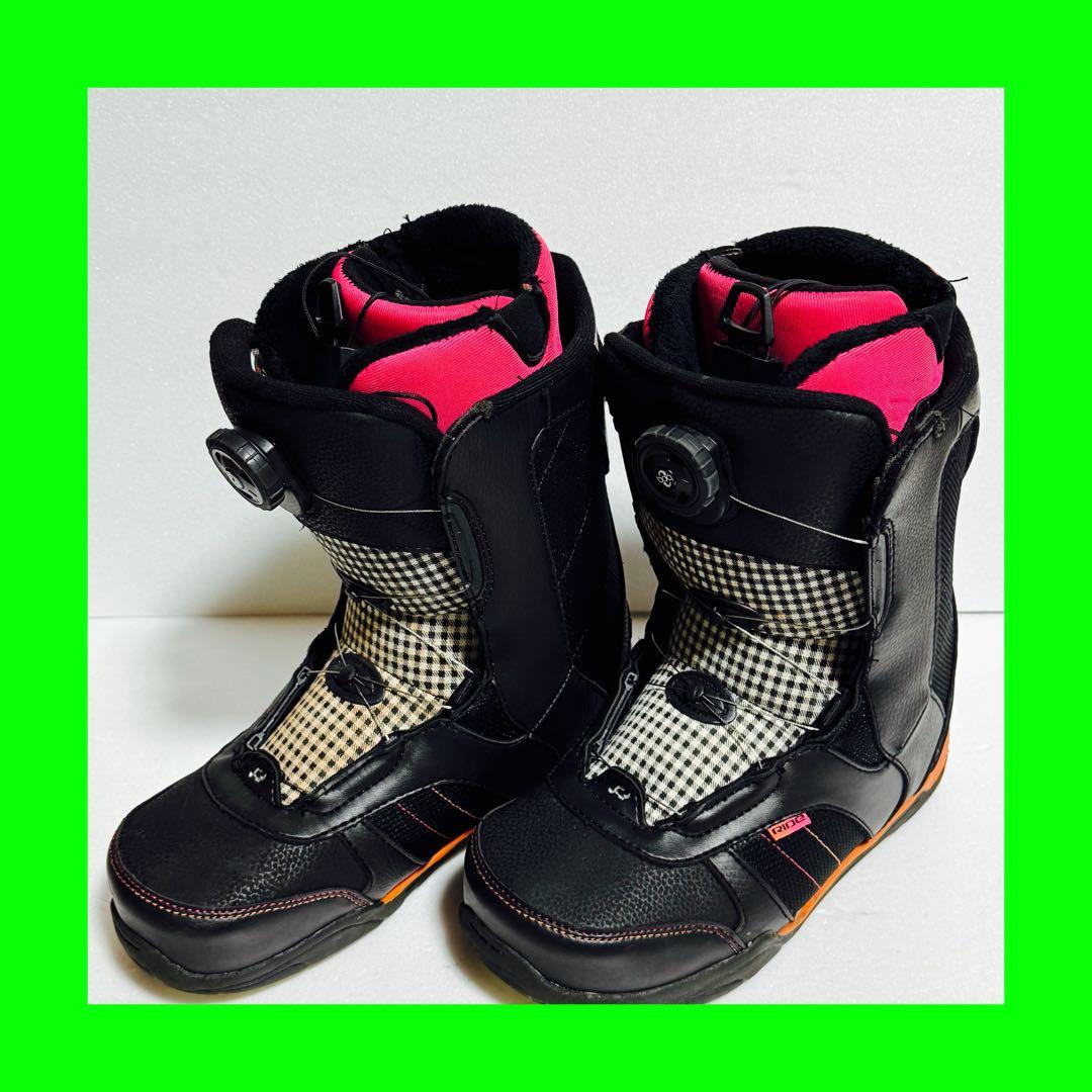 25.5cm 女性用スノーボードブーツ ブラック/ピンク