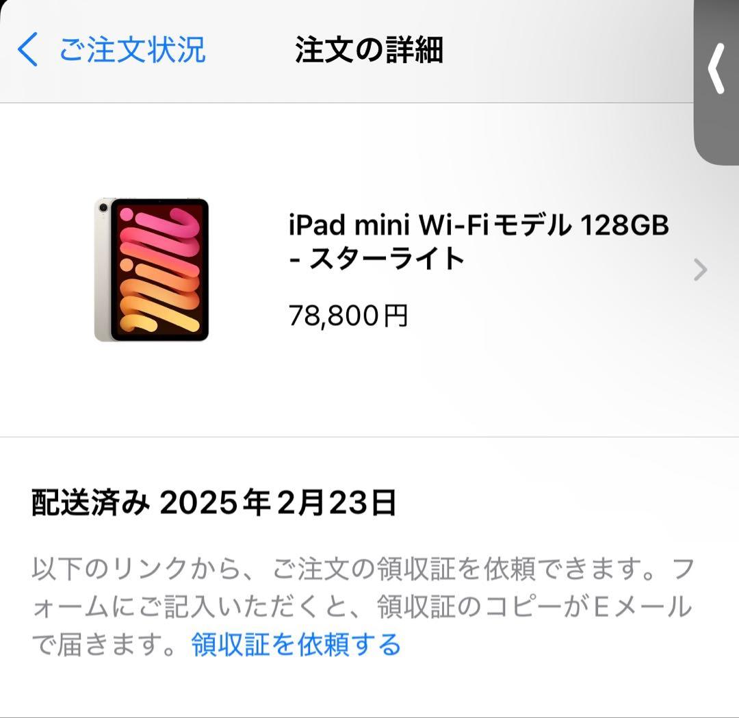 iPad mini 第7世代フィルム、ケース付き128GB スターライト