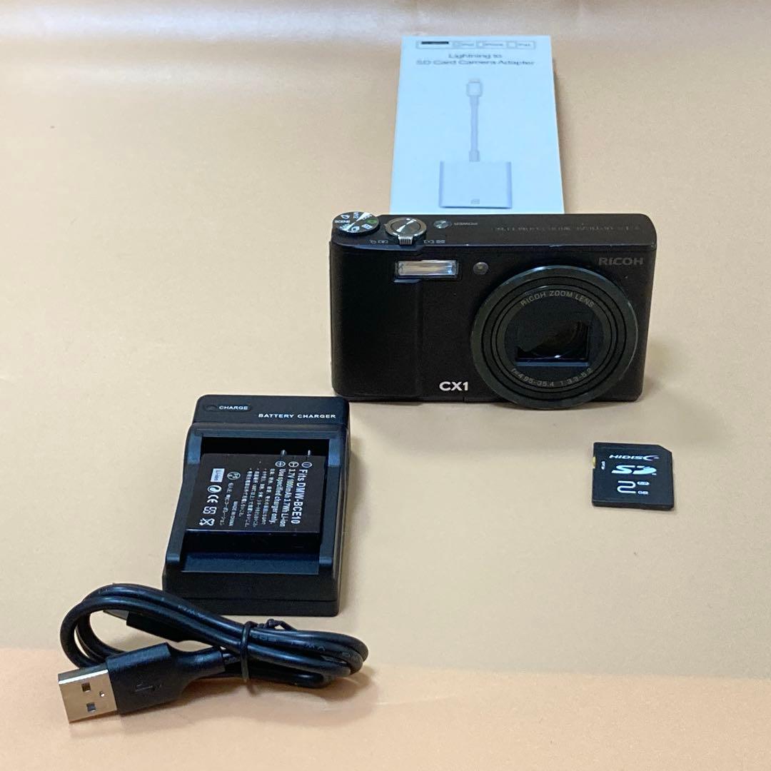 ●スマホ転送OK●RICOH CX1 ブラック色 SDカード付き