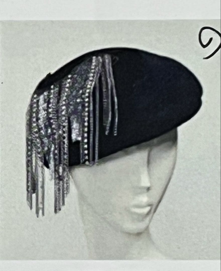 misaharada ミサハラダ ベレー帽 ラインストーンチェーン付き