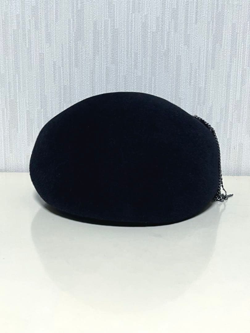 misaharada ミサハラダ ベレー帽 ラインストーンチェーン付き