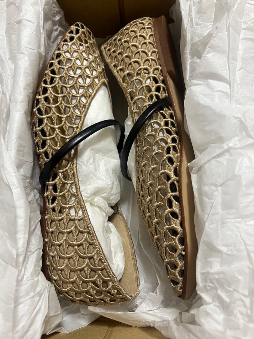 LE TALON スクエアクロシェストラップフラット 24cm