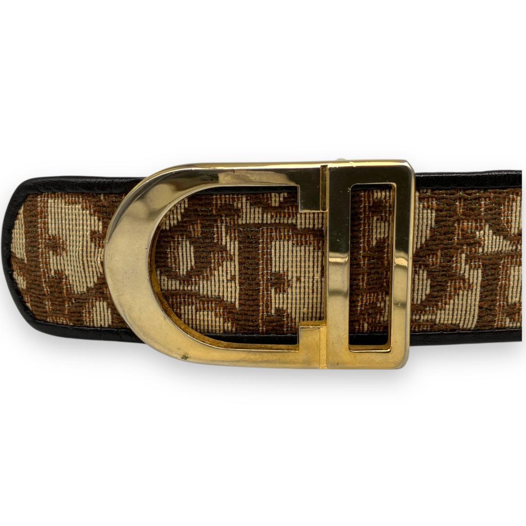 クリスチャンディオール トロッター ベルト ゴールド ブラウン Dior