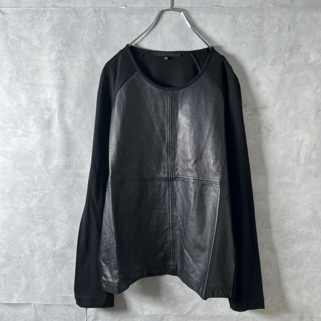 ALESSANDRO DELL ACQUA 異素材 レザープルオーバー N739