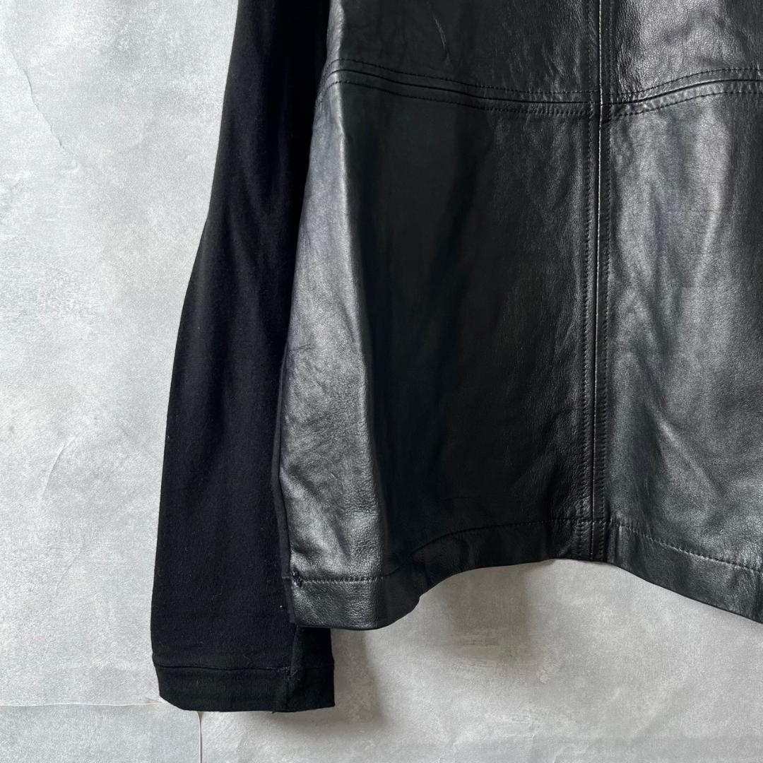 ALESSANDRO DELL ACQUA 異素材 レザープルオーバー N739