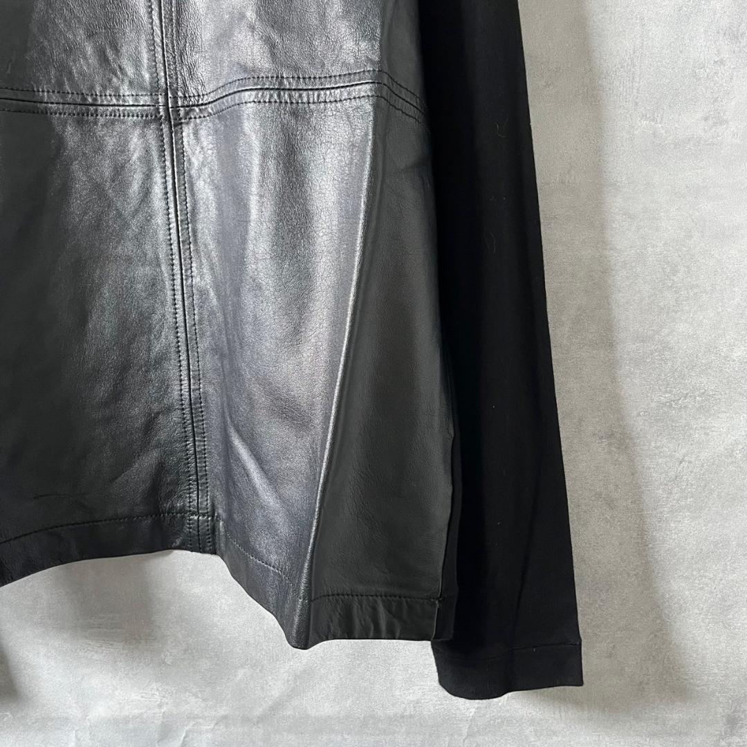 ALESSANDRO DELL ACQUA 異素材 レザープルオーバー N739