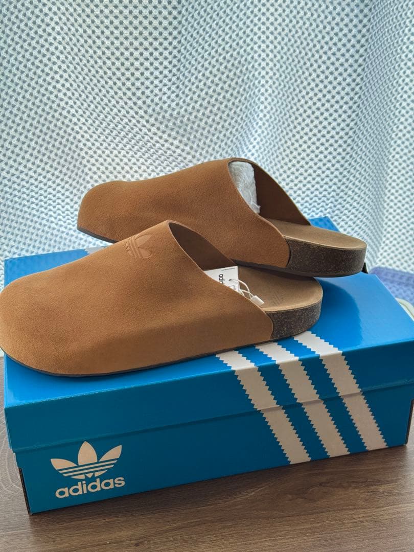 adidas レザーサンダル キャメルブラウン 25cm