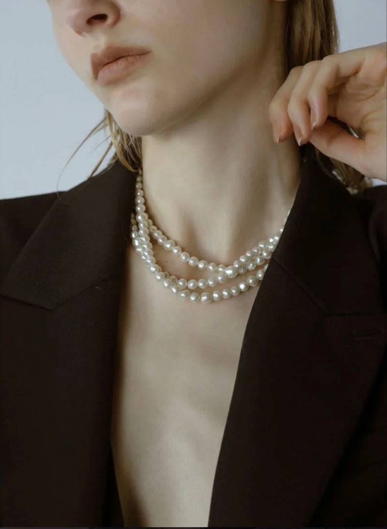 anuans バロックパールロングネックレス