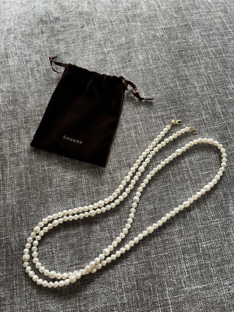 anuans バロックパールロングネックレス