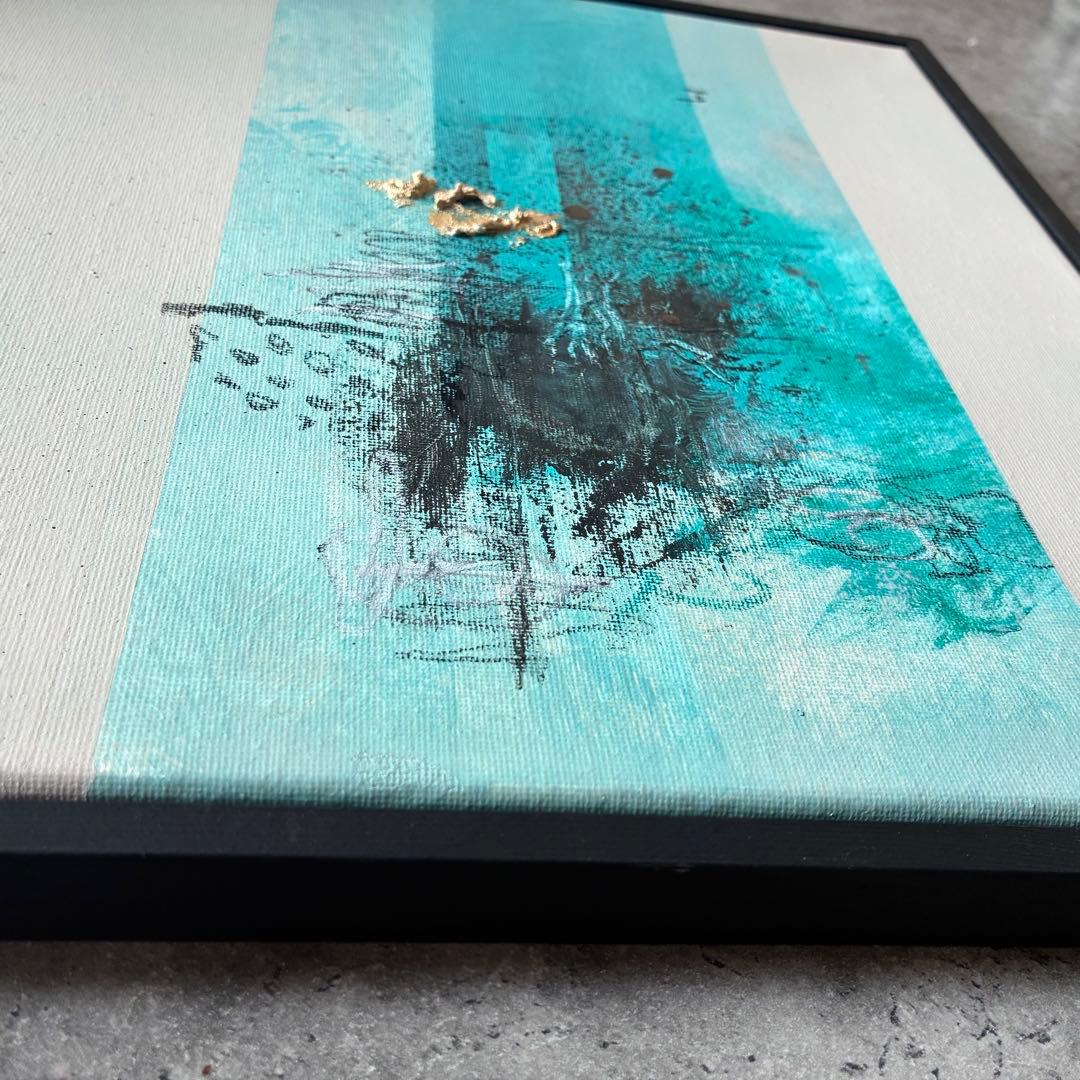 現代アート　35×35㎝　フレーム付き　インテリア　モダン　アートパネル　抽象画