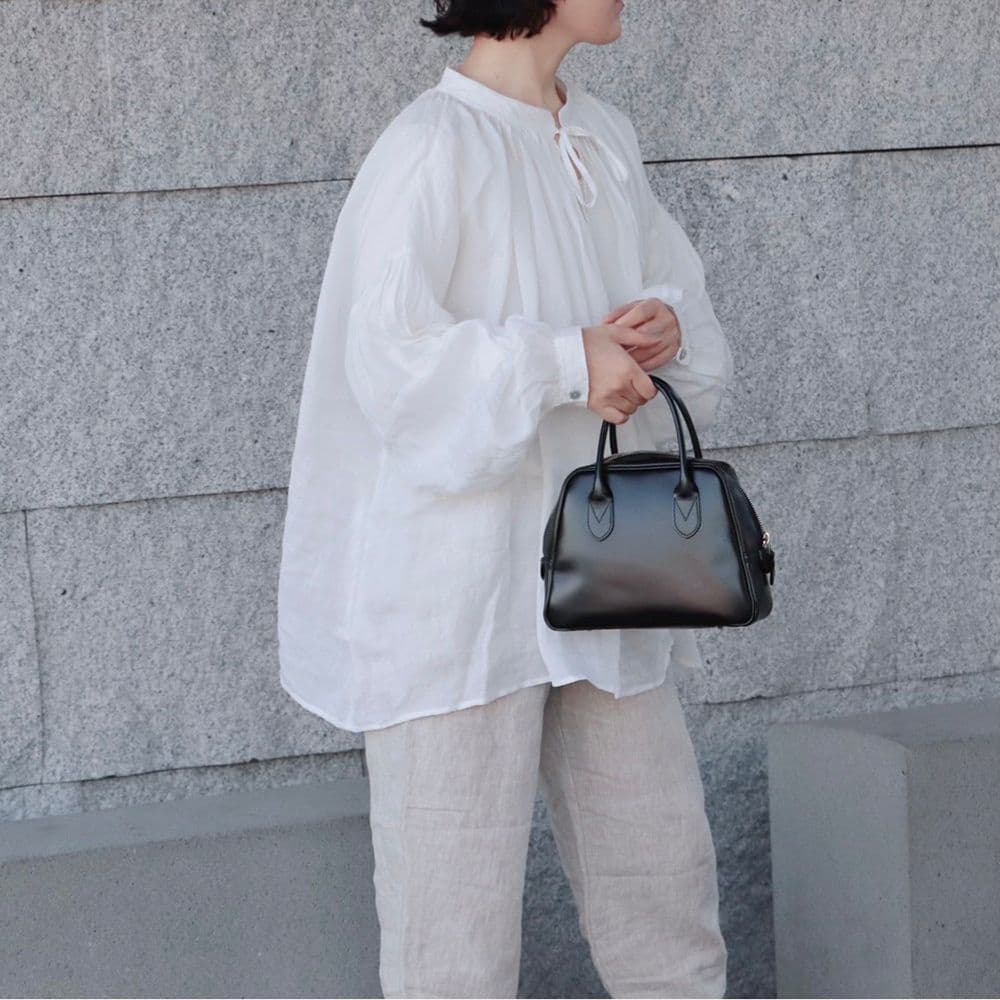 TUTIE ツチエ 2WAYギャザーブラウス リネン