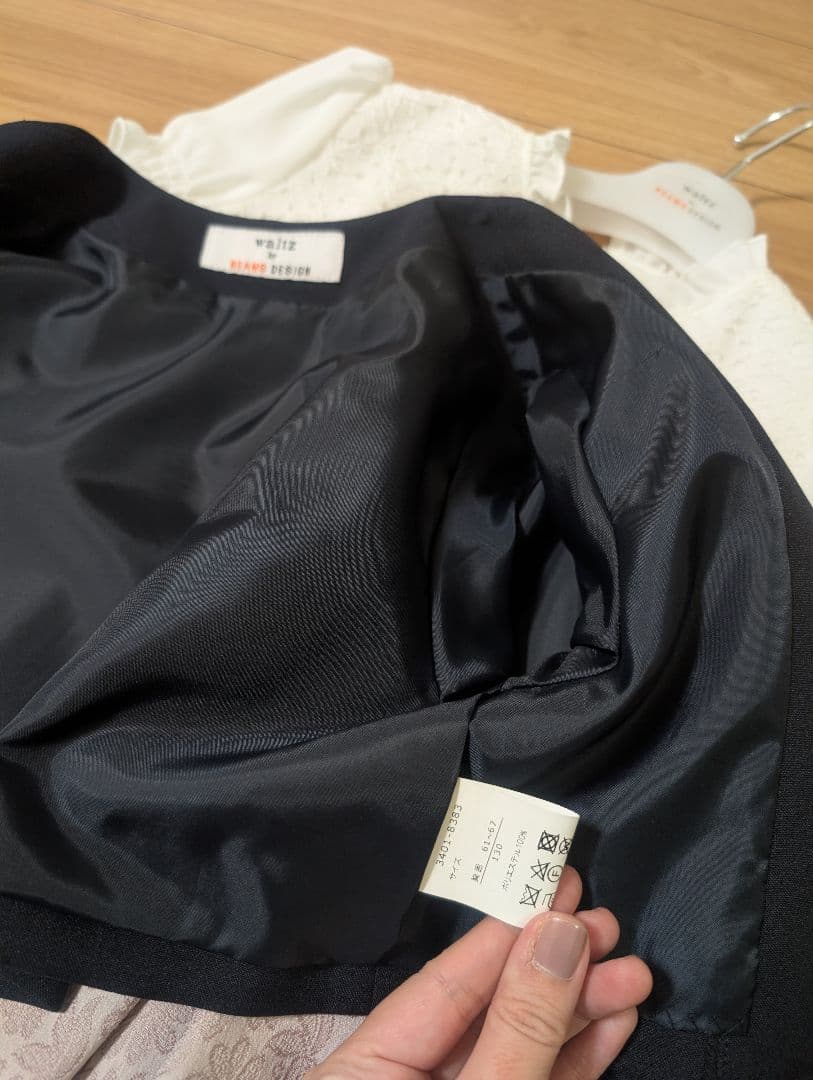 【最終値下げ】BEAMS 女の子 130 ネイビー・ピンク　卒園式入学式※おまけ