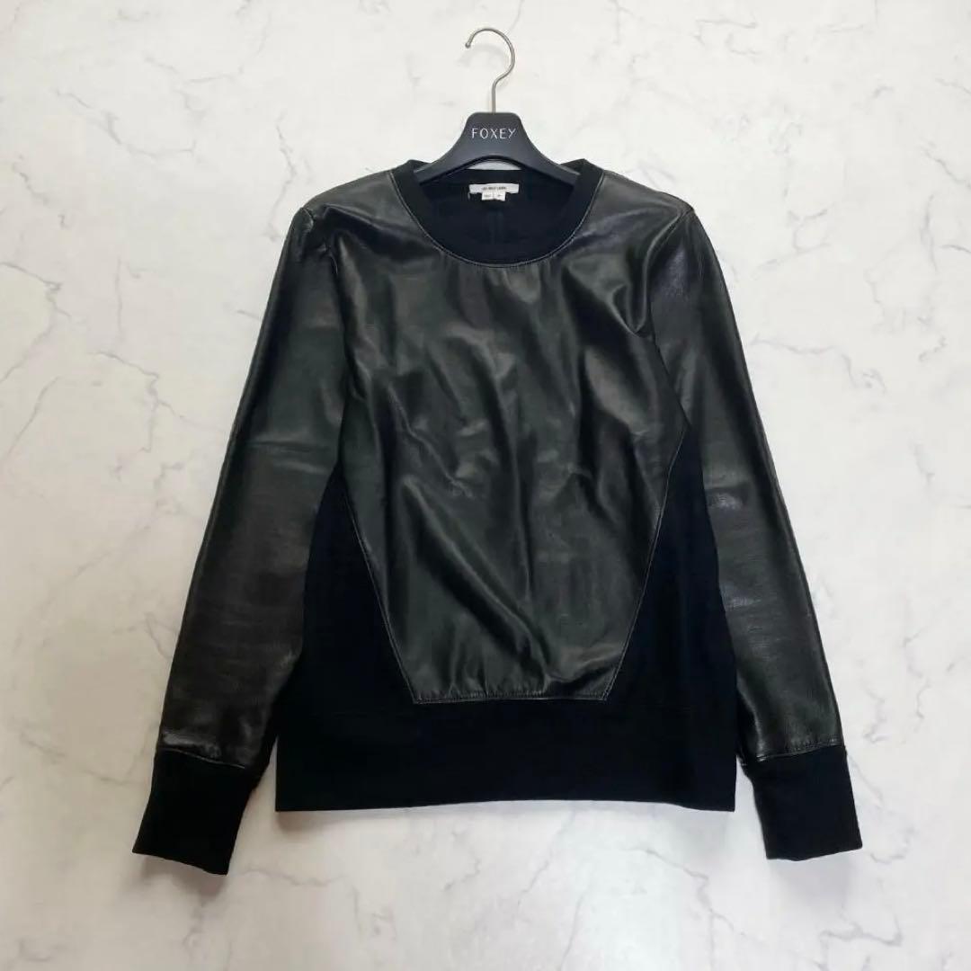 希少✨HELMUT LANG シープレザー 切替 カットソー 黒 P