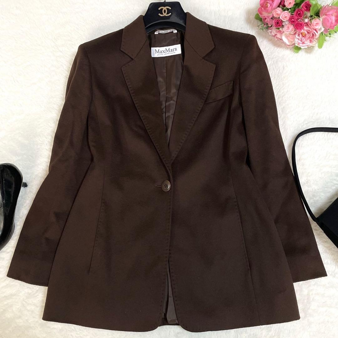 極美品● マックスマーラ テーラードジャケット カシミヤ100% ブラウン