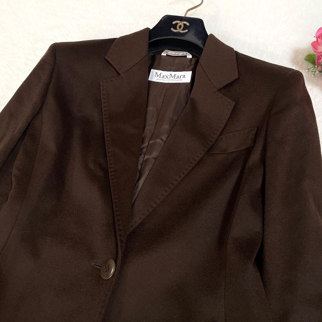 極美品● マックスマーラ テーラードジャケット カシミヤ100% ブラウン