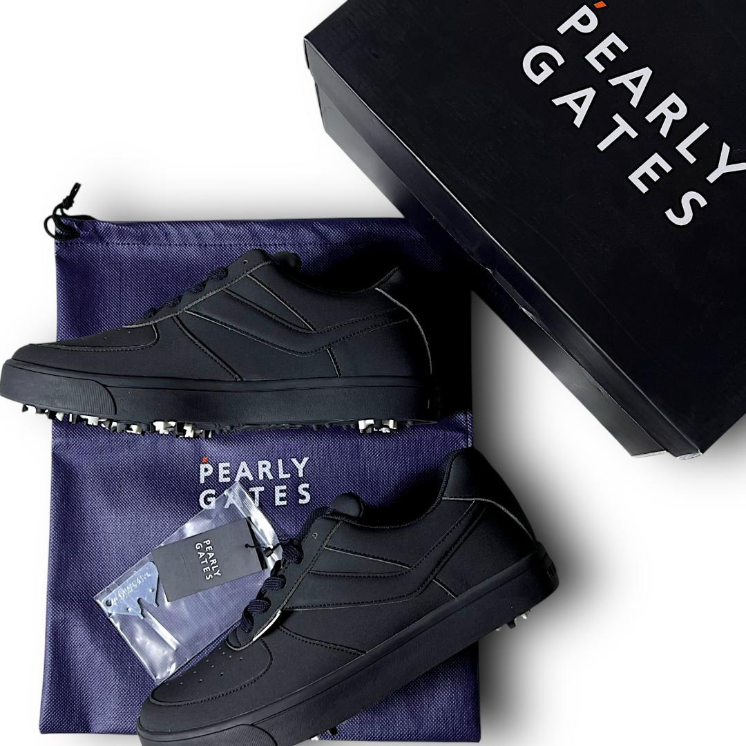 26cm パーリーゲイツ ミニマルデザイン オールレザー ゴルフシューズ