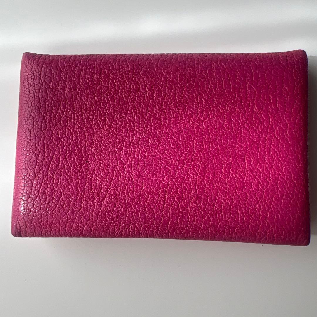 HERMES ピンク レザー 名刺入れ カードケース