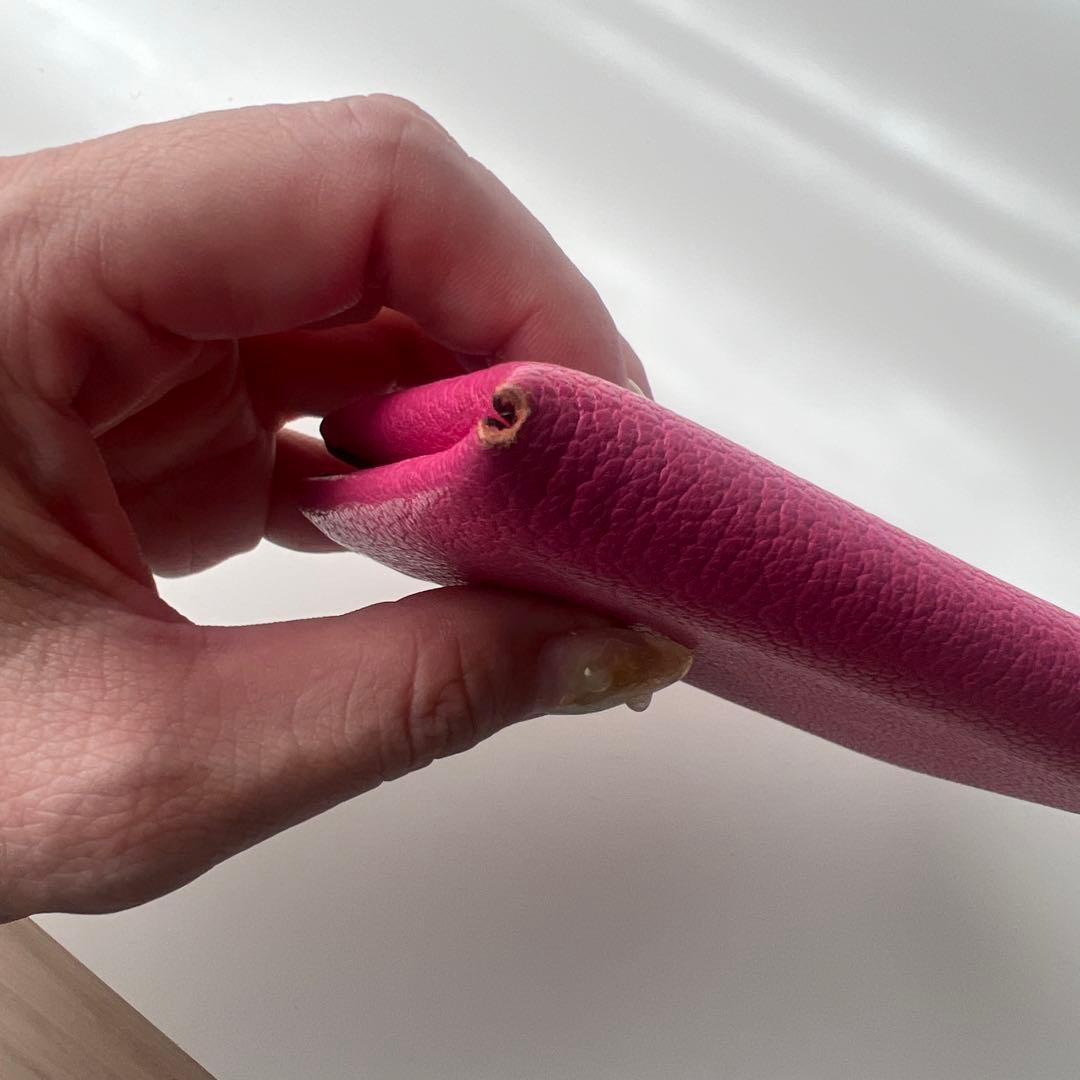 HERMES ピンク レザー 名刺入れ カードケース