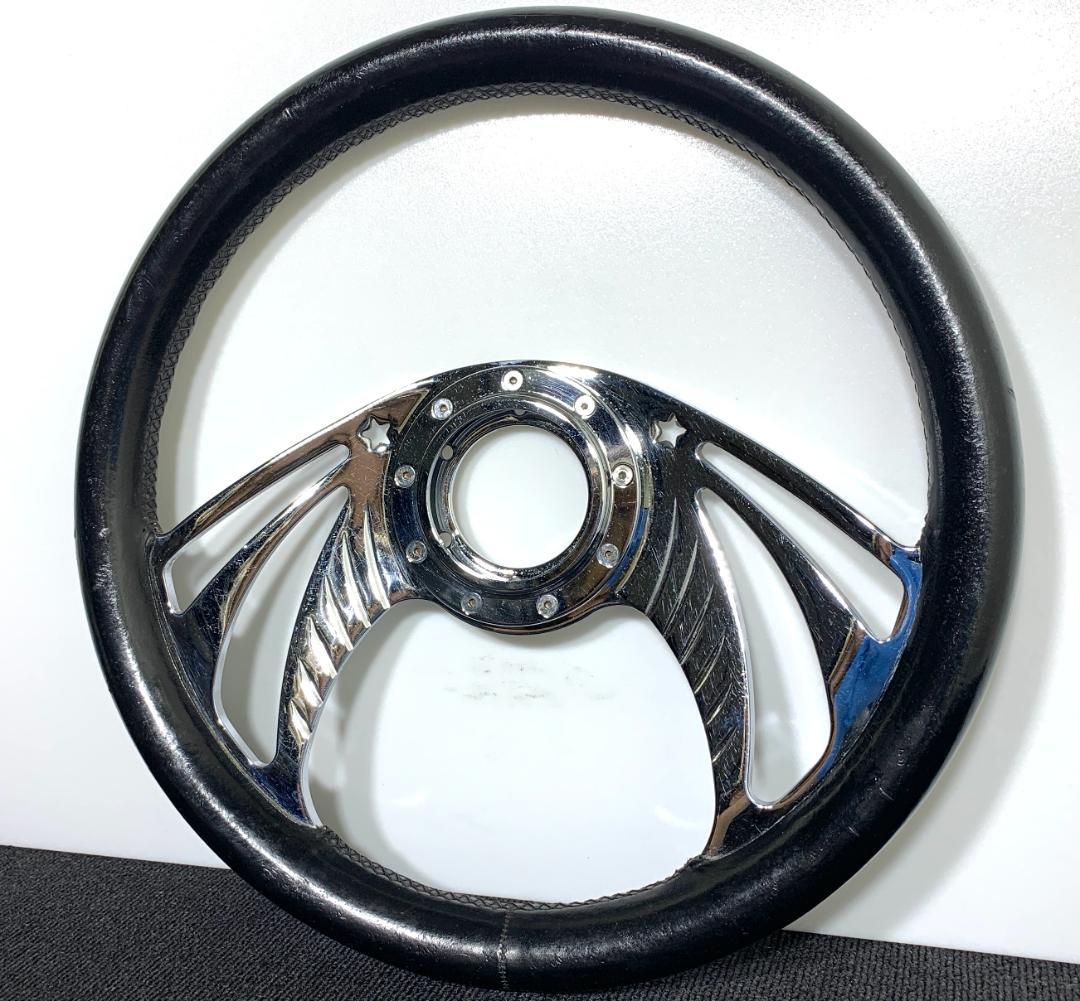 ダンシングスター ビレットステアリング 36パイ レザー 希少 レア 当時物