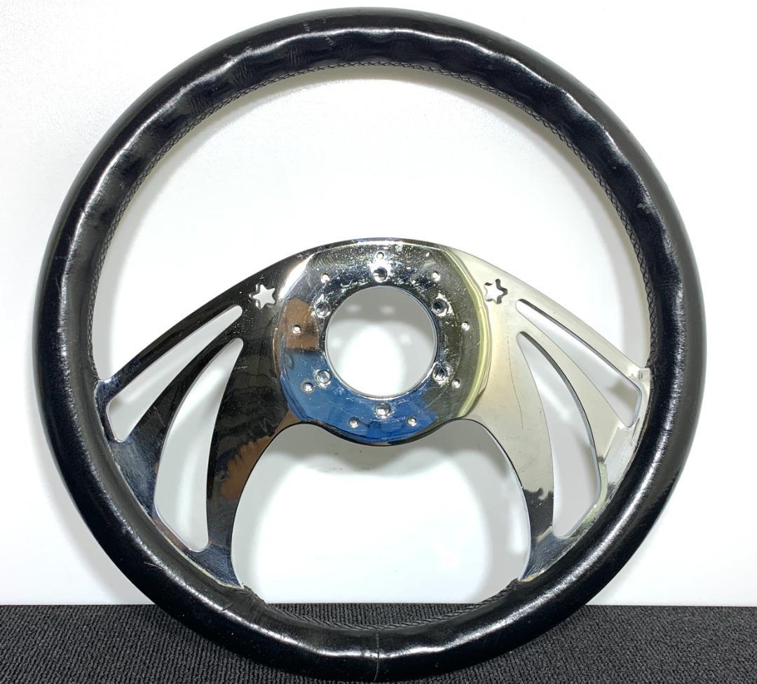 ダンシングスター ビレットステアリング 36パイ レザー 希少 レア 当時物