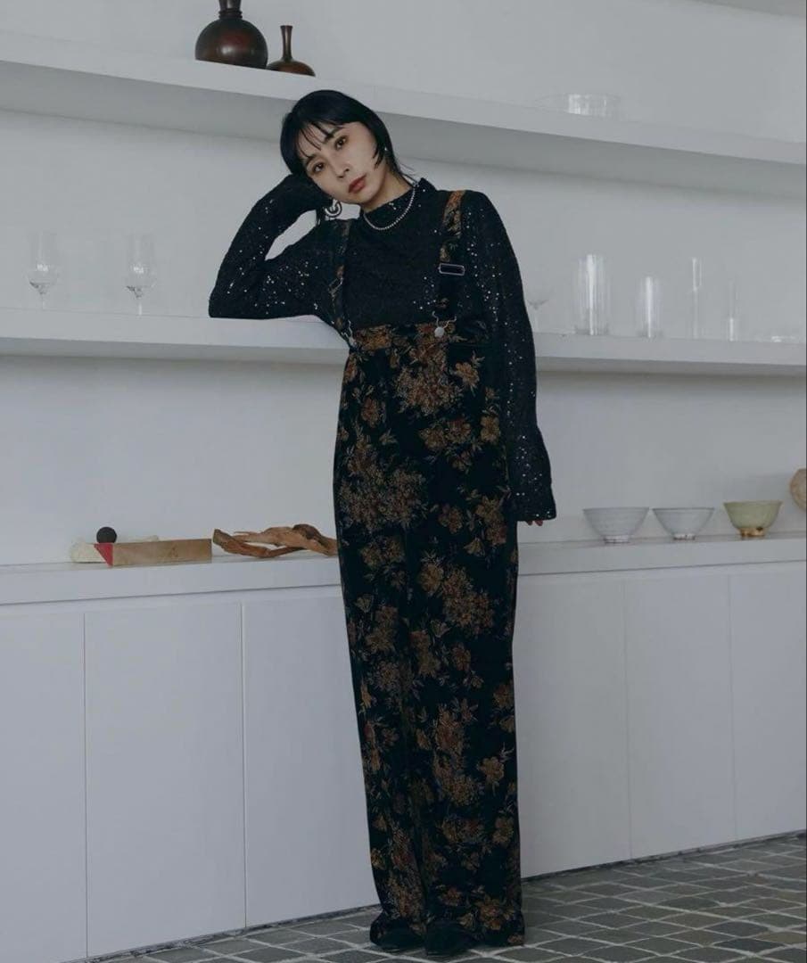 アメリ/FLOWER PRINT VELOUR PANTS