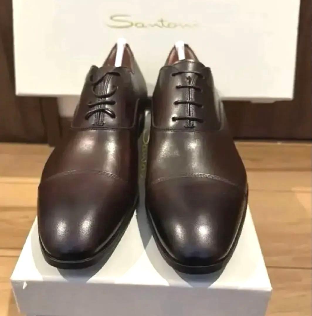 【新品】値下げ中　Santoni ストレートチップ　サイズ5 ダークブラウン