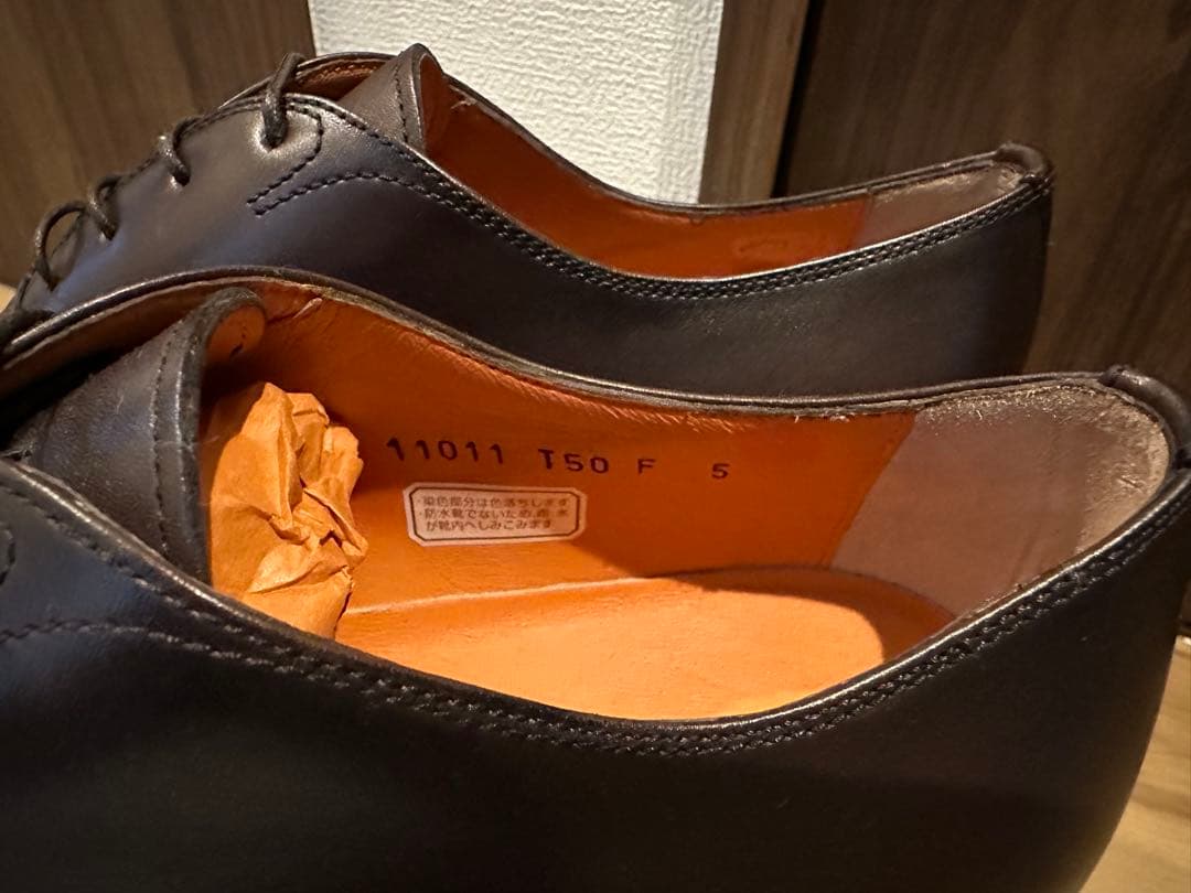 【新品】値下げ中　Santoni ストレートチップ　サイズ5 ダークブラウン
