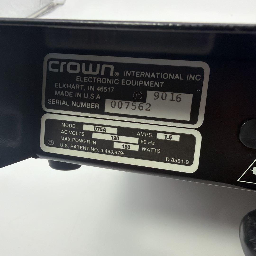 CROWN クラウン　D-75A　業務用2chパワーアンプ D75A