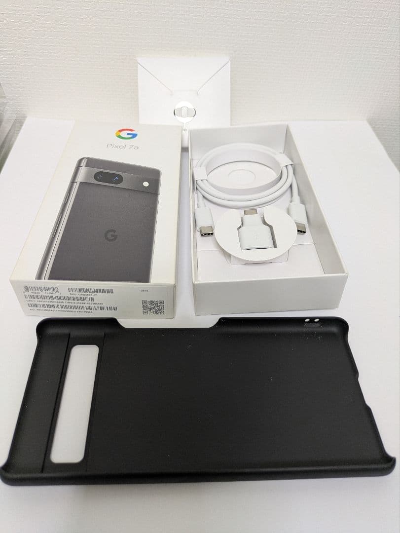 [中古品]Google Pixel 7a本体 ブラック 箱・ケーブル・ケース付