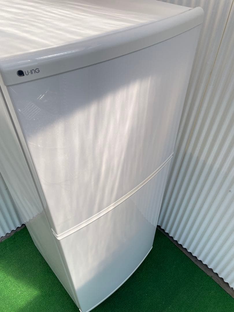 823 ユーイング 140L 2ドア冷蔵庫 ホワイト ファン式 自動霜取り 単身