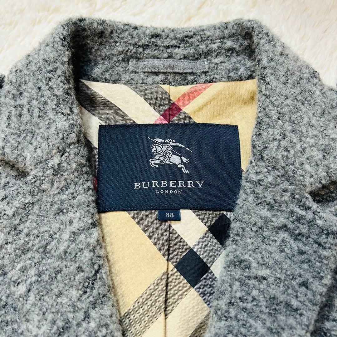 ✨新品✨バーバリーロンドン ウール混ジャケット 起毛ツイード調 2ボタン38
