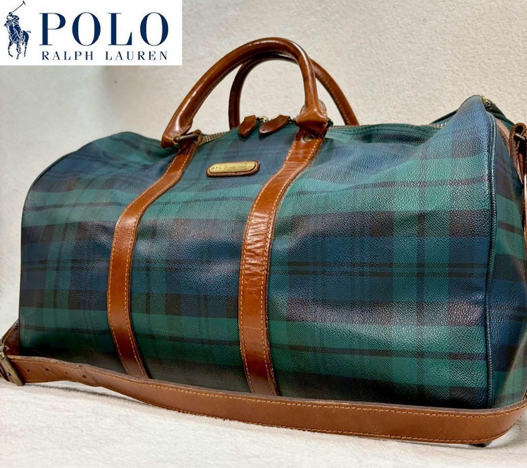 【美品✨】ポロラルフローレン　ボストンバッグ　旅行カバン 2way 大容量PVC