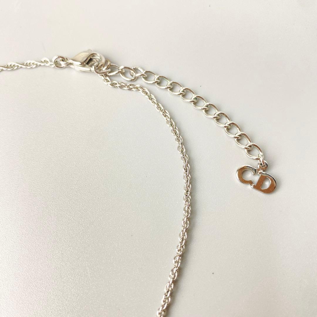 美品 DIOR ディオール ロゴ ネックレス シルバー