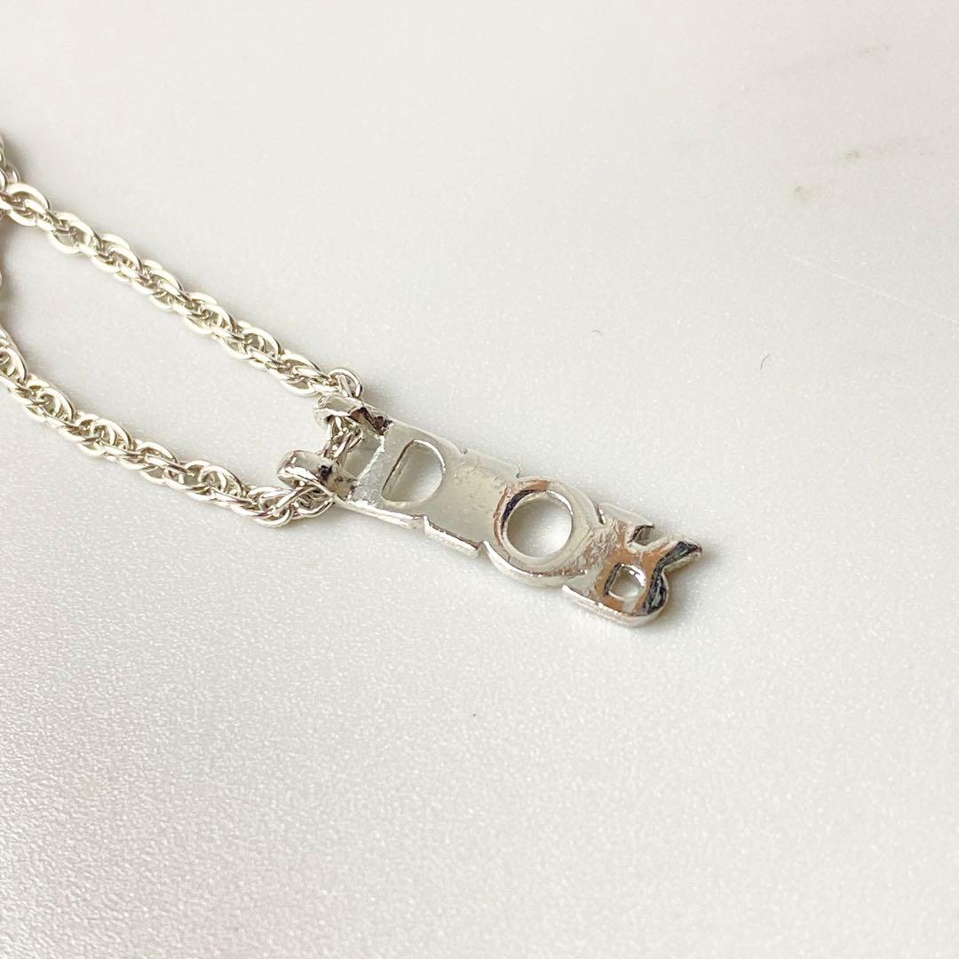 美品 DIOR ディオール ロゴ ネックレス シルバー