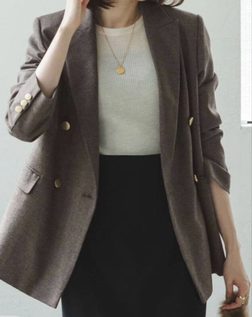 NOBLE ウールフラノピークドラペルジャケット／ノーブル