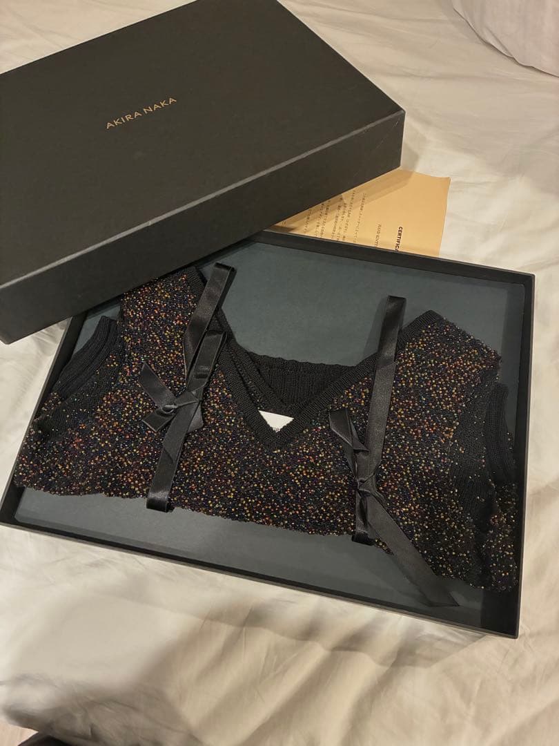 トップス akiranaka Glass beads handknit PO