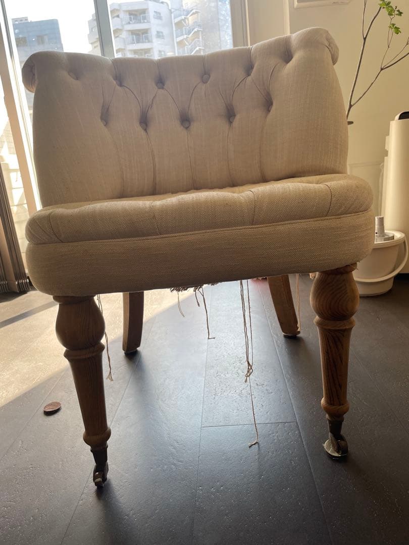 一人掛けソファ　フレンチアンティーク調　シャビーシック　ロココ