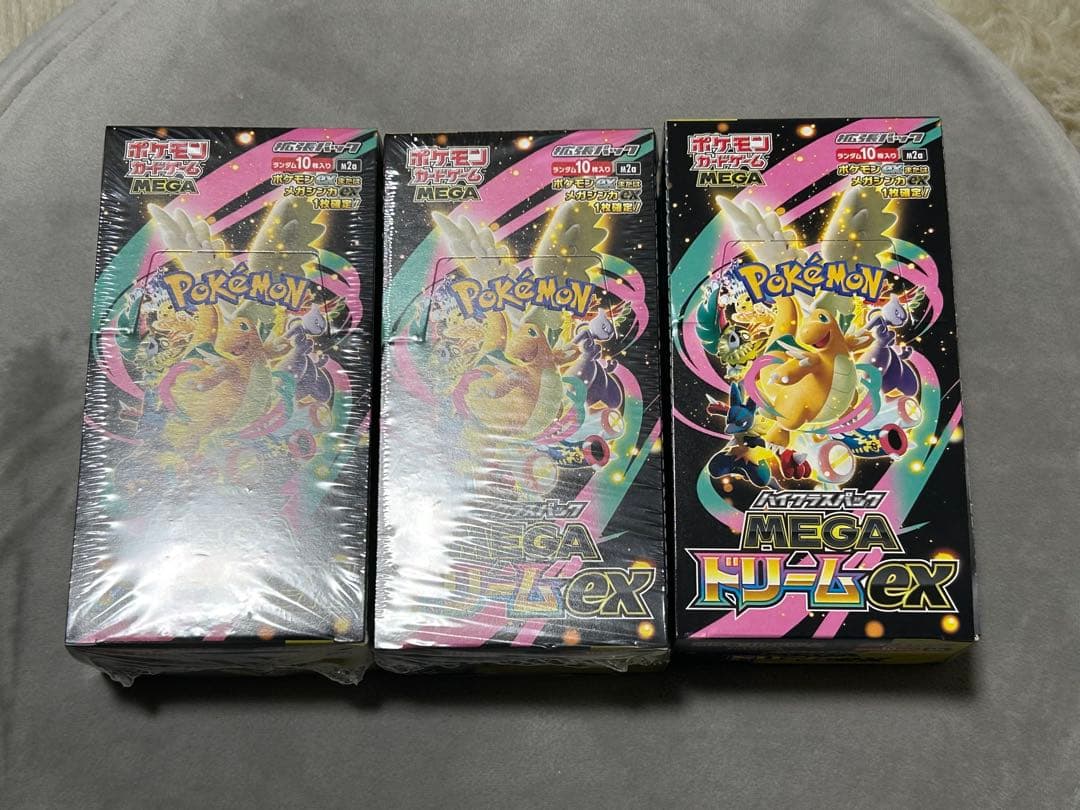 シュリンク付き2BOX シュリンクなし1BOXポケモンカードMEGAドリームex