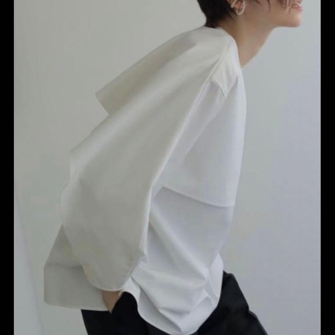 美品！LOHEN ケープブラウス　ホワイト 長袖 シャツ　ローヘン