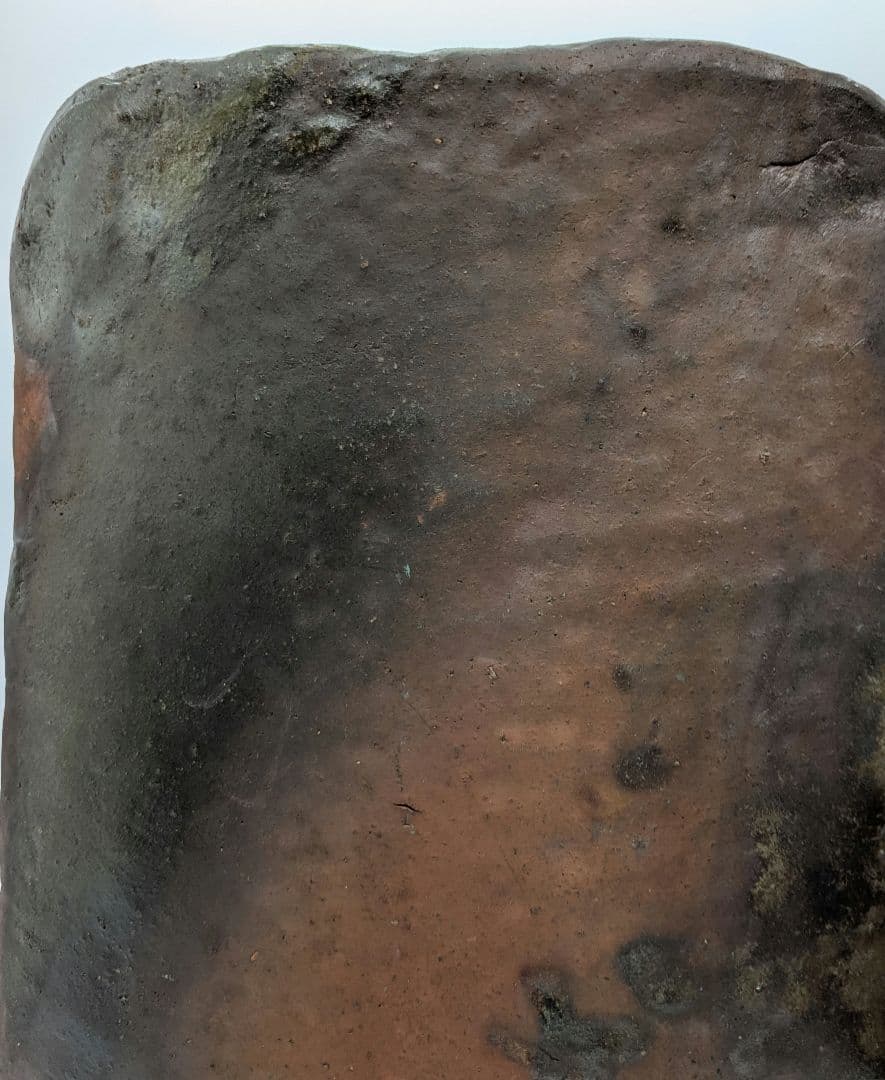 武用真 備前焼 木目四方皿 叩き皿 四方平鉢 食器 大皿 隅切角皿 盛り皿 和食