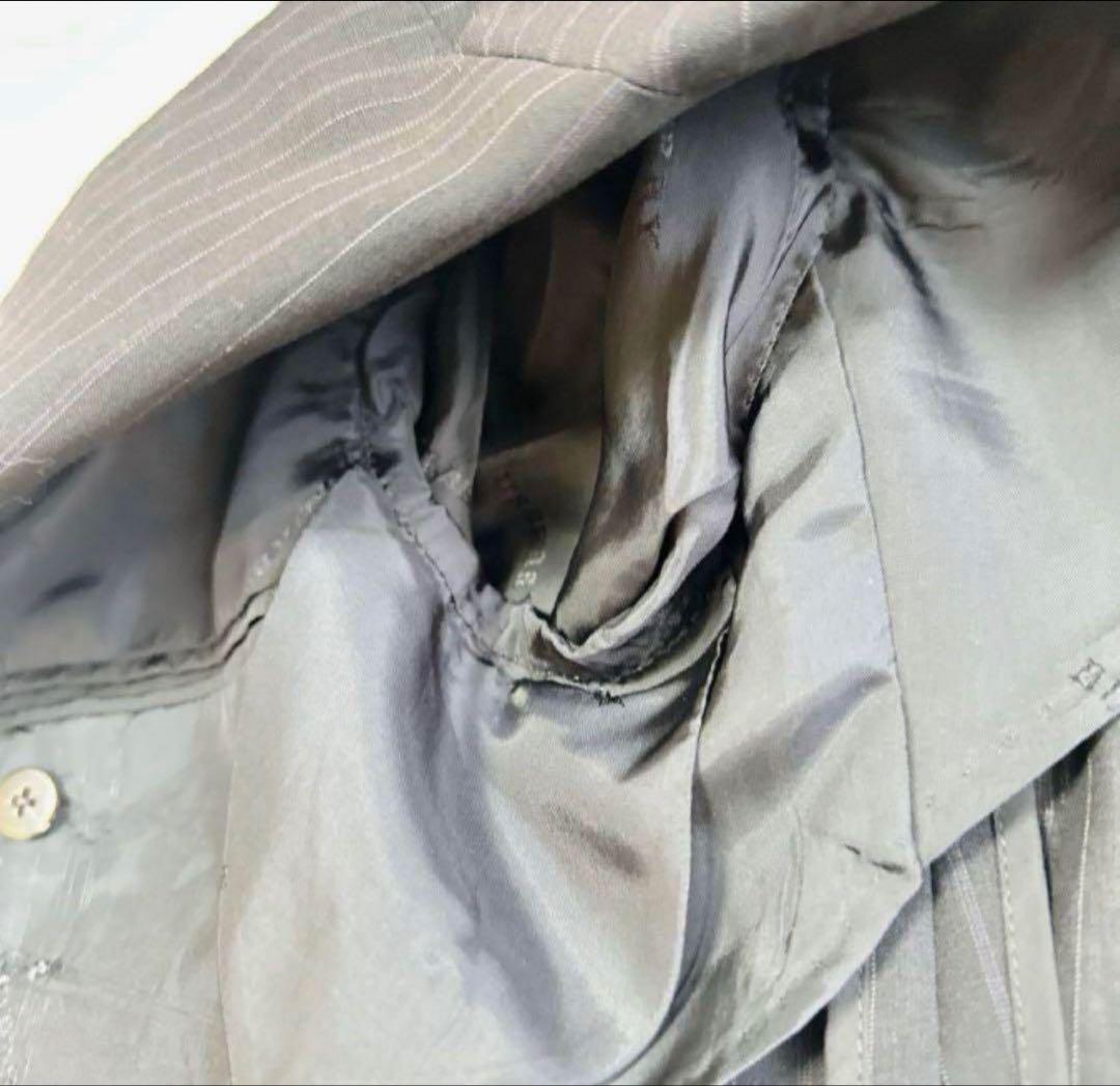 BURBERRY LONDON ストライプ 背抜き 裏地ロゴ 薄手