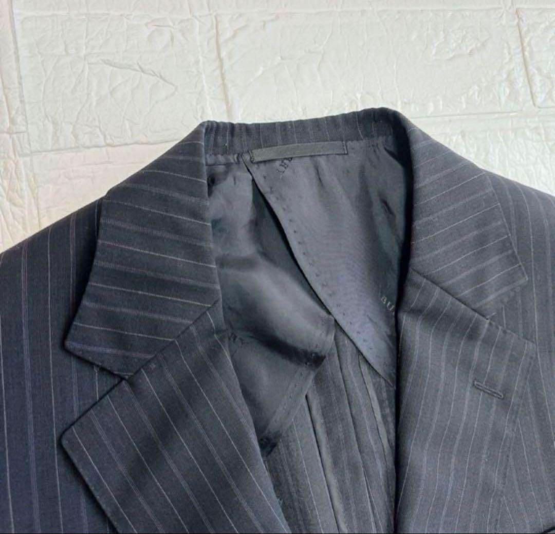 BURBERRY LONDON ストライプ 背抜き 裏地ロゴ 薄手